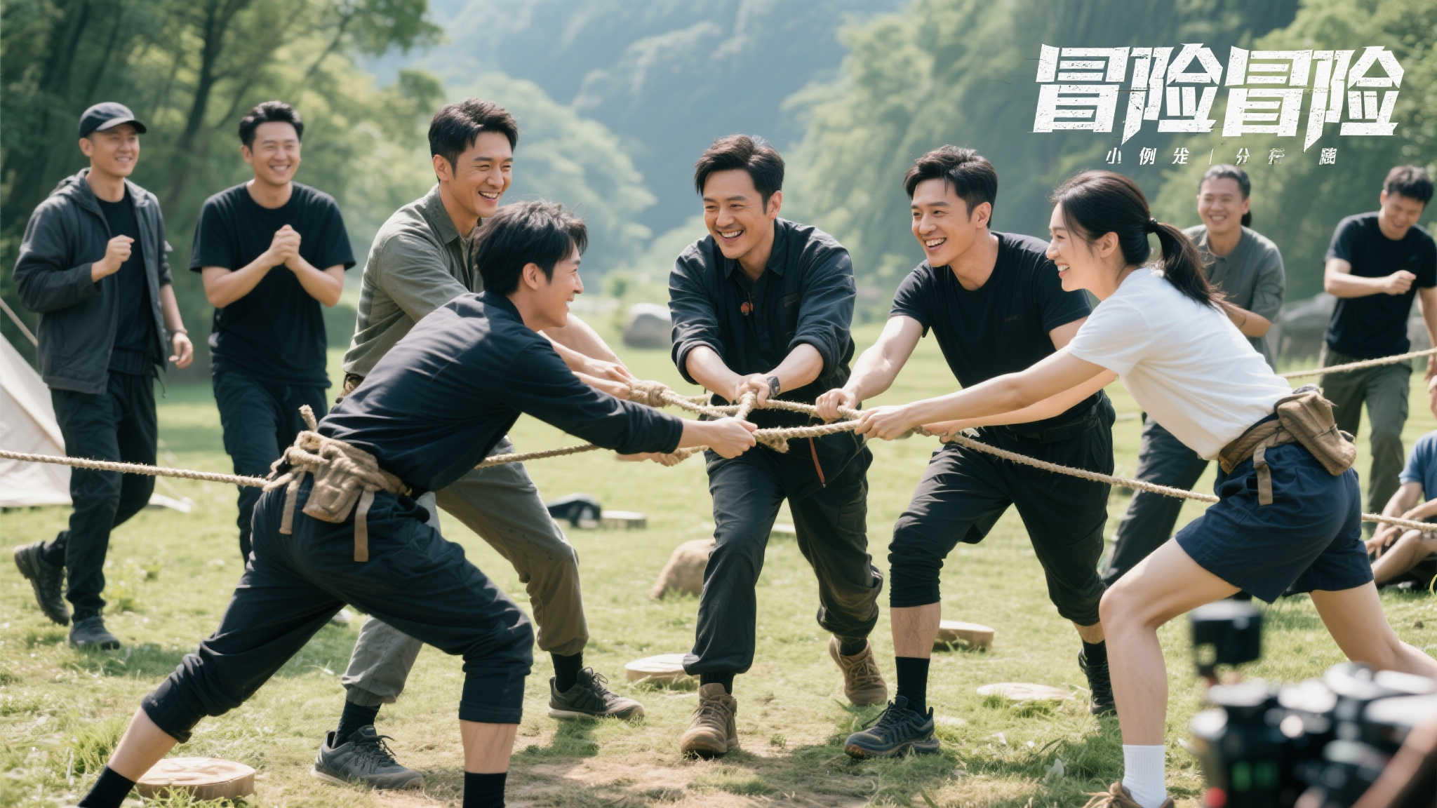 孟子义丁禹兮沈月杨迪组队玩泼水游戏